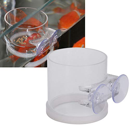 Fish Suction Cup Feeder, Acrylic Transparent Fish Rings Food Feeder Clear Fishes Feeding Ring with Anti Collision Strip Aquarium Feeding Rings for Aquarium Fishes