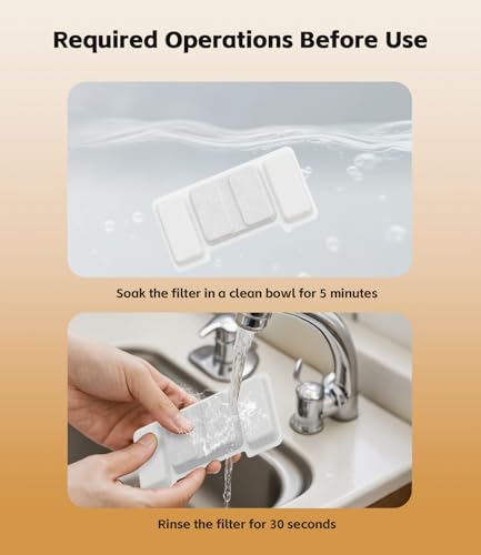 Cat Water Fountain Filter Replacement 16 Packs for UPAWPIA 3.2L Pet Water Foutain 8 Filters & 8 Sponges Water Filter for Cat Fountain
