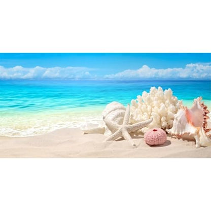 AWERT Vinyl 72x18 inches Sea Beach Aquarium Background Summer Starfish Fish Tank Background Blue Ocean Terrarium Background - size: 72x18in/180x45cm