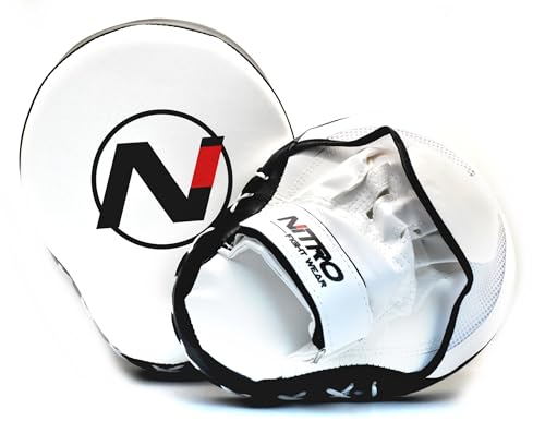 Focus Mitts | Boxing & Muay Thai Punching Pads | Kickboxing & MMA Training Punch Shield - color: White