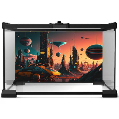 Aquarium Background Night City Cyber Punk Landscape Terrarium Background Beyond Generation and Futuristic of Sci-Fi Capital City Fish Tank Backdrop Reptile Habitat Background Vinyl 30x18in - size: 30(W)x18(H)inches/ 75(W)*45cm(H)