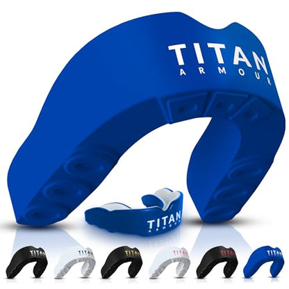 Mouth Guard Boxing, Dual-Layer Boil & Bite Mouthguard, Adult | Premium Dual-Layer | Case Included | Adult & Youth Custom-Fit Mouthpiece | Football, MMA, Hockey, Lacrosse, BJJ, Basketball - color: Blue, size: Adult Age 11+