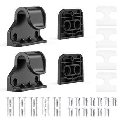 EZIGO Retractable Baby Gates Replacement Parts, Full Set Wall Mounting Accessories Including Brackets, Latches, Screws for 100/120 inch Extra Wide Baby Gate Mesh Gate Retractable Dog Gate, Black