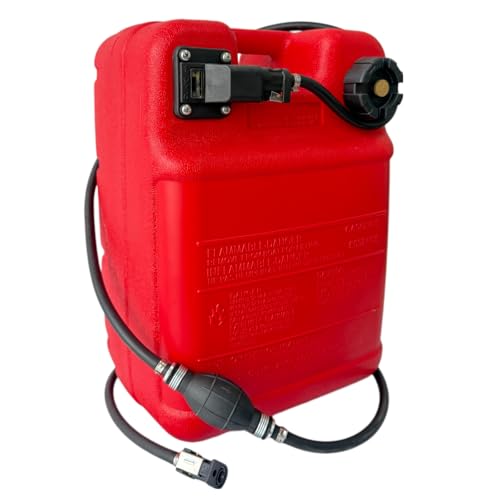 Marine Tank,6Gallon Outboard Marine Boat Transfer Tank with Fuel Line , Easy to Carry for Outboard Engine Boats,Fishing Boat, Deck Boat,Yacht (12L) - size: 24L
