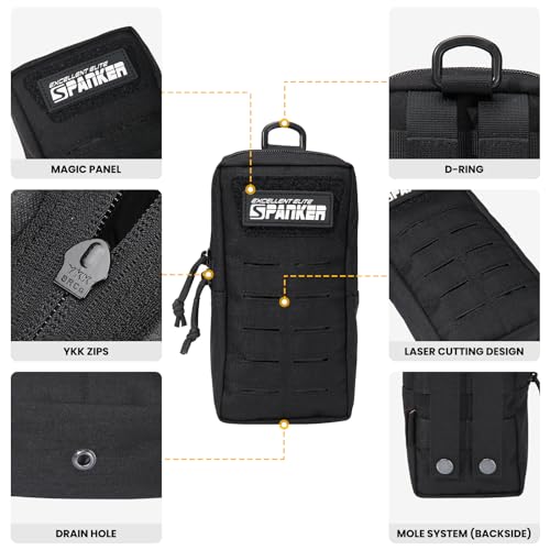 EXCELLENT ELITE SPANKER Tactical MOLLE Pouch EDC Utility Pouches Gadget Organizer Phone Holder Waist Bag Tool Pouch - color: Black