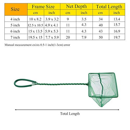 Fishing Landing Net, Portable Catch and Release Fish Net Fish Skimming Net Goldfish Net Floating Debris Clean Tools for Aquarium Fishbowl Fish (6 inch)