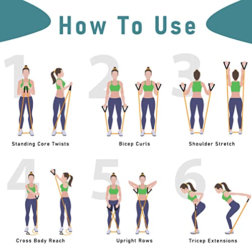Resistance Bands with Handles, Exercise Bands with Handles, Door Anchor - color: green-30lbs