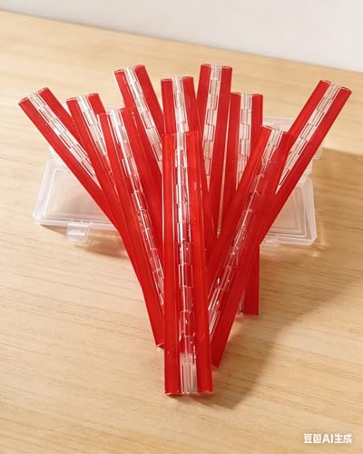 Acryl-Hinge 300mm Transparent Plastic Piano Hinges (Self-Adhesive) 10 PCS, for DIY Box, Aquarium, Golf Cart Tray, Display Stand