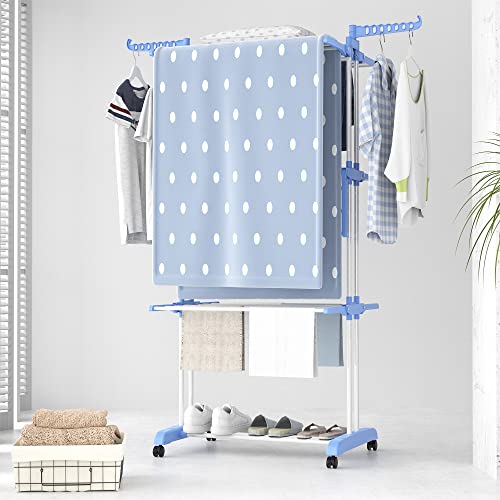 HOMIDEC Clothes Drying Rack, 4-Tier(67.7" H) Foldable Drying Rack Clothing - color: Blue