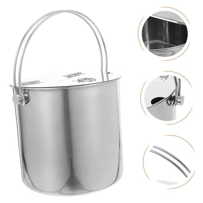 Portable Insulated Ice Bucket with Lid Multi-Function Wine Cooler for Parties and Outdoor Events Capacity Stainless Steel Drink Container