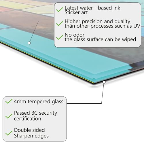 Evgosm Tempered Glass Backsplash for Kitchen， Stove Splashback, sunflower Glass Backsplash, Used for Kitchen Wall Protection and Decoration, Easy to Install and Clean. (30x20'') - size: 30"L x 20"W, style: sunflower