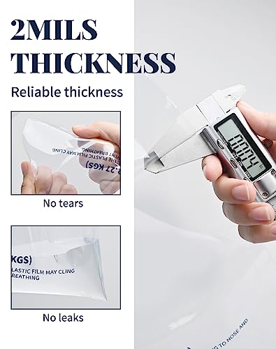 100 Pack Plastic Ice Bags 5 lb, Heavy-Duty Ice Bags 17 x 9 inch with Drawstring(2 Mils Thickness)