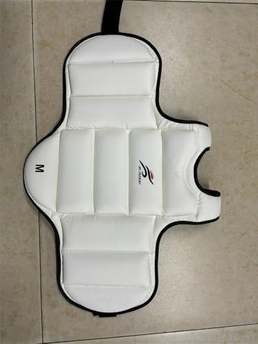 Reversible Karate Sparring Chest Guard, Taekwondo Boxing MMA Martial Arts Muay Thai Kickboxing Training Body Protector - color: Black/White, size: X-Small