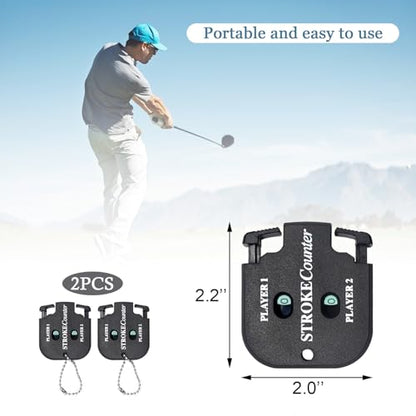 Medsuo 2 PCS Golf Score Counter, 2 Player Stroke for Golf Game Scorekeeper