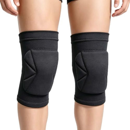 Men & Women Knee Pads for Wrestling, Elastic Soft Kneepad for Work, Black L - size: Large