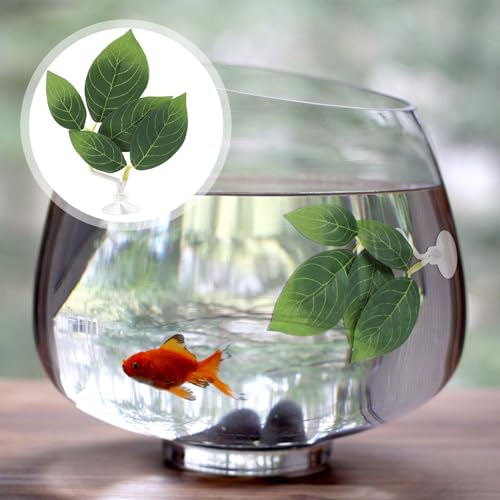 Hariendny 3 Pcs Betta Fish Leaf Pad Fish Tank Accessories Aquarium Décor Simulating The Natural Habitat for Betta Spawning Grounds Resting Bed with Plastic Suction Cup