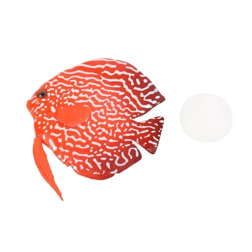 Luminous Silicone Artificial Fish Glow in The Dark Fake Fish with Suction Cup for Aquarium Tank Ornament Decoration(Orange) - color: Orange