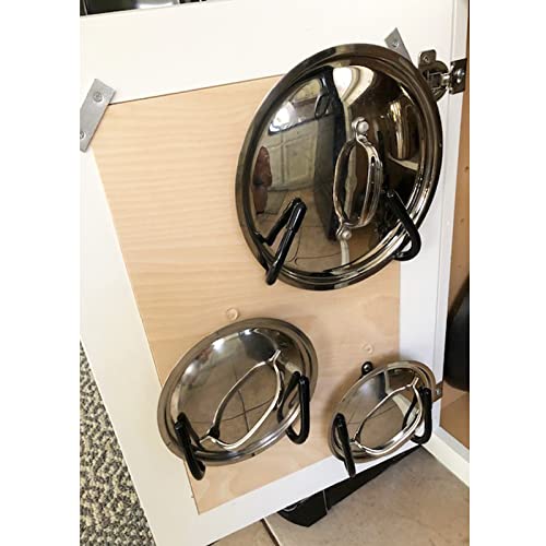 Pmsanzay Cabinet Door Pan Lid Organizer, Set of 4, Wall Mount Pot Lid Rack - No Scratch