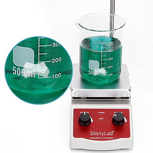 StonyLab 2 Pack Cross Shape Magnetic Stirrer Stir Bars, 40 x 10 mm PTFE-Coated White Stir Mixer