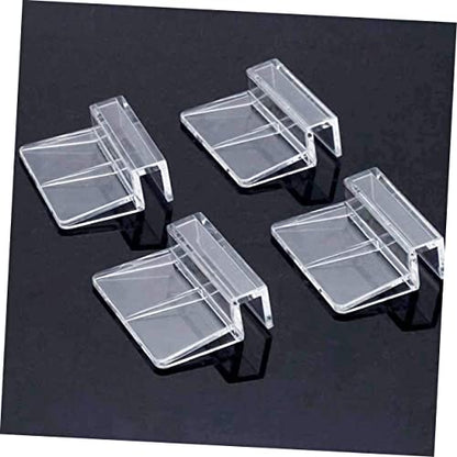 Milisten Fish Tank Bracket Fish Tank Lid Clip Aquarium Glass Cover Holder Aquarium Cover Holder Fish Tank Stands Aquarium Glass Lid Bracket Fish Tank and Stand Shelf Frame Acrylic, 5x4cm, Y450321RJ4