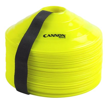 Cannon Sports Cones for Agility Training and Drills – 40 Pack Heavy Duty Training Cones with Carry Strap – Perfect for Football, Basketball, Hockey, Soccer & Running Drills - color: Yellow