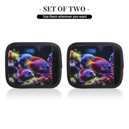 Fish Aquarium Print Suitcase Grip Set Refrigerator Handle Car Interior Travel Accessories Comfortable