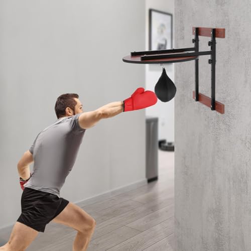 Speed Bag Platform Kit 360°Swivel, Heavy Duty Boxing Training Equipment, Adjustable Height Wall Mount Professional Fitness Ball Boxing Reaction Training Kit for Boxing Training Exercise Fitness