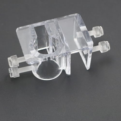 ZYAMY 2PCS 60mm White Transparent Acrylic Fish Tank Stabilizer Bracket Inlet and Outlet Pipe Holder with Screws Aquarium Clamp Stand