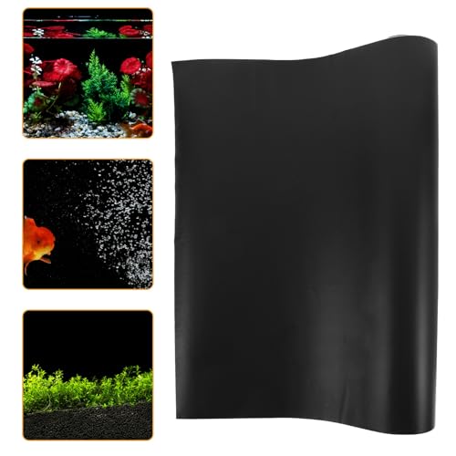 SHINEOFI Aquarium Background Sticker Roll, PVC Self-Adhesive Fish Tank Scenery Wallpaper, 45cm X 10m Black Backdrop for Aquarium Decoration and Underwater Scenery