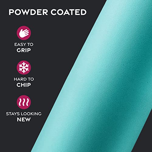 FineDine Insulated Water Bottle with Straw, 25 Oz, Cheery Turquoise - color: Cheery Turquoise, size: 25 Ounces