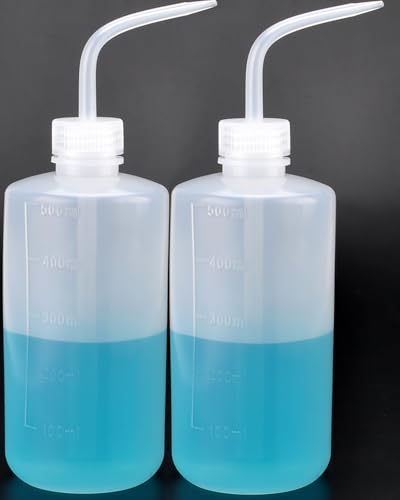 Valchoose 500ml White Squeeze Wash Bottles, Angled Nozzle, 2 Pack - color: White, size: 2x500ml
