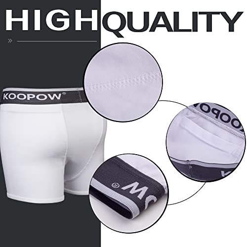 KOOPOW Youth Boys Compression Shorts with Soft Protective Athletic Cup - color: 0207-white Camo(2-pack), size: X-Large
