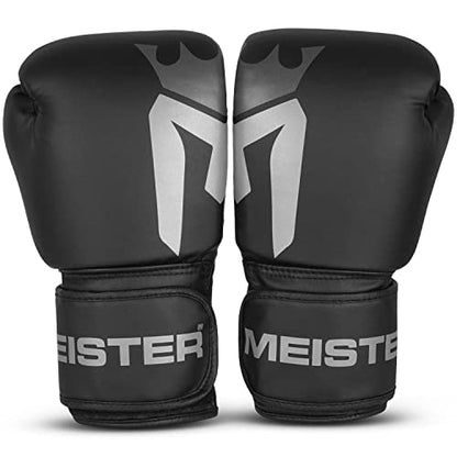 Meister [Critical] Boxing Gloves - Ergonomic High-Density Training Gloves - style: 8 Ounce Gloves - Matte Black