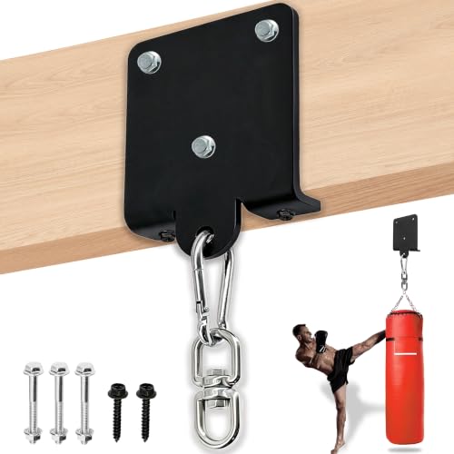 Heavy Punching Boxing Bag Hanger - Heavy Duty Bag Hanger Bracket,360° Rotation Wall Ceiling Mount Wood Beam Hook for Boxing Muay Thai Training,Aerial Yoga Swing & Hammock