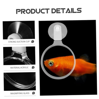 4pcs Acrylic Glass with Cup for Fish Tank Viewing High-Definition Observation Tool for Betta Fish -Landscapes Spiders and Animals User-Friendly Design for Seniors