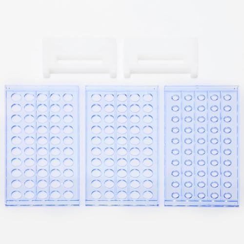 50-Place Test Tube Rack for 13mm O.D. Tubes, Sturdy Plastic Lab Organizer