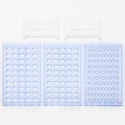 50-Place Test Tube Rack for 13mm O.D. Tubes, Sturdy Plastic Lab Organizer