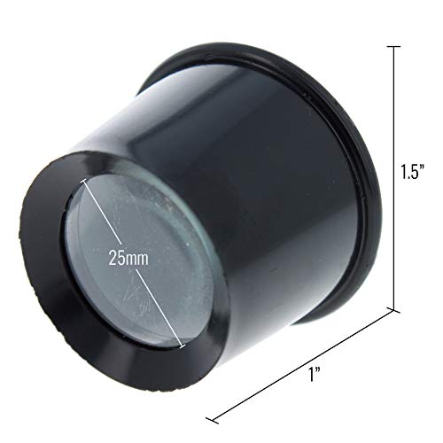 Universal Tool 10X Plastic Jewelers Loupe 25mm Diameter Glass Lens Magnifier - size: 10X