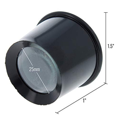 Universal Tool 10X Plastic Jewelers Loupe 25mm Diameter Glass Lens Magnifier - size: 10X