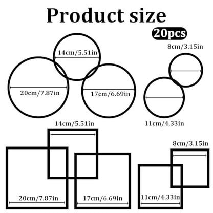 20 PCS Fish Feeding Ring, Aquarium Floating Plant Barrier Feeding Ring for Fish Tank Round Square Different Size Corral Foam Circle Fish-Tank Aquarium Accessories for Tank Keep Floating Plants