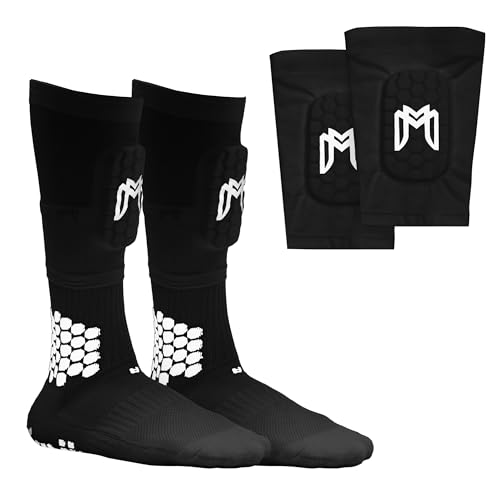 MediCaptain Mini Shin Guards Soccer – Built in Shin Pad Sleeves for Mens, Women, Teens - Small Shin Guards - Lightweight, Breathable Shin Defender Leg Protection - color: Black, size: Mini (3.9 x 2.4 in)