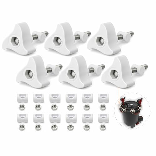 6 Pack A20215 Replacement Parts Compatible with Fluval Canister Filters, Lid Fastener Compatible with Fluval FX6 FX5 FX4 FX2, Includes 6 Fasteners & 12 Barrel Nuts, Secure Fit and Long Lasting - size: 6 PACK