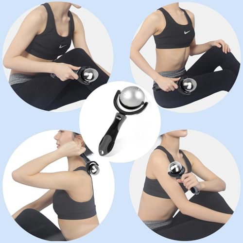 Massage Ice Roller Ball Cold & Heat Therapy Plantar Fasciitis Roller | Alleviating Shoulder, Arms, Back, Legs, Calves or Muscle Tension, Perfect for Workouts Relaxation - color: Gray+black