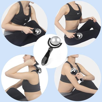 Massage Ice Roller Ball Cold & Heat Therapy Plantar Fasciitis Roller | Alleviating Shoulder, Arms, Back, Legs, Calves or Muscle Tension, Perfect for Workouts Relaxation - color: Gray+black