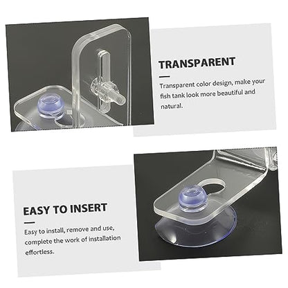 4 Sets Fish Tank Divider Clips Aquarium Separation Board with Suction Cups Insulation Divider for Mixed Breeding Easy Installation Transparent Design