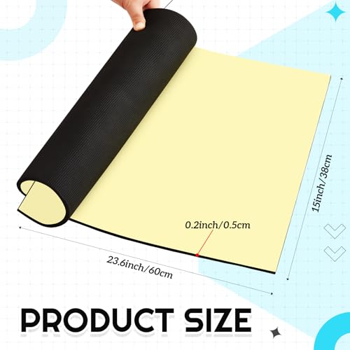 2 Pack 23.6 x 15 Inch Aquarium Fish Tank Leveling Pad, 5 mm Thick Foam Fish Tank Mat Non-Slip Neoprene Foam Shockproof Easy to Cut for Water Stable Floor Protection Black