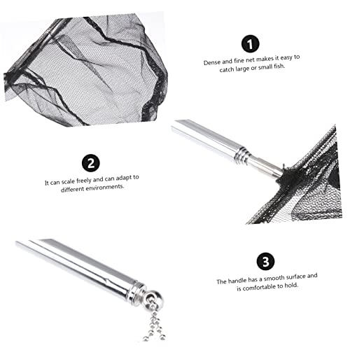 INOOMP 1pc Telescopic Fishing Net Fish Shrimp Catching Tool for Aquarium Use Fish-Friendly Design