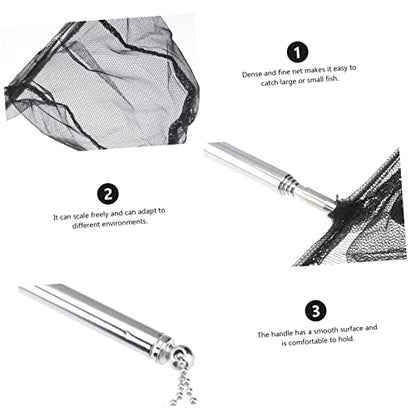 INOOMP 1pc Telescopic Fishing Net Fish Shrimp Catching Tool for Aquarium Use Fish-Friendly Design