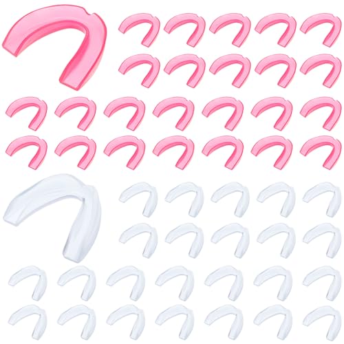 Kathfly 50 Pcs Football Mouth Guards Bulk Sports Mouthpieces - color: Pink, White