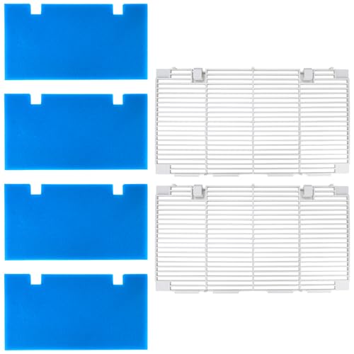 RV A/C Air Conditioner Cover Grille Compatible with Dometic 3104928.019 with Interior Air Filter Pad Assembly (2 Pcs RV A/C Ducted Grilles and 4 Pcs Filters)